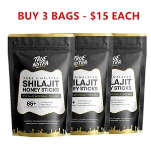 True Nutra Pure Himalayan Shilajit Honey Sticks with Raw Organic Honey Fulvic Acid, 85+ Essential Minerals, Lab-Tested for Purity - 10 Sticks, Fast-Absorbing, Long-Lasting