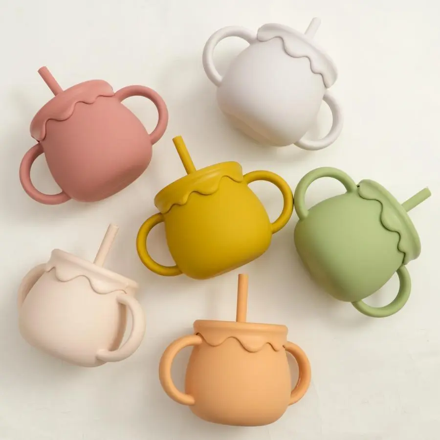 Baby Feeding Cups Portable Drinkware Sippy Cup Solid Food Container Snack Cup Toddlers Learning Cups Newborn supplies