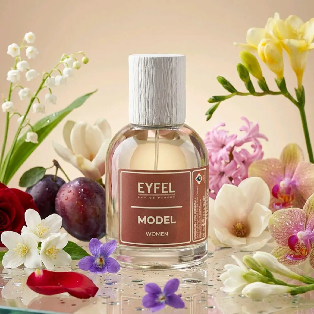 Women's Eyfel Fragrance - Model EDP Spray - 1.7 Fl.Oz | Blackberry, Pear, Mandarin, Melon, Peach, Jasmine, Rose, Violet, Musk.