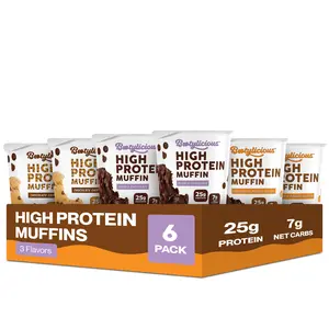 Bootylicious Muffins | High-Protein Baking Mix Baked Dessert Snack | 25g Protein | 6-Pack (Chocolate Lovers Pack)