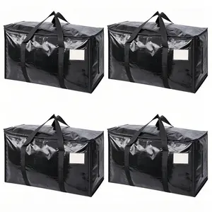 Extra Large Black Storage Bags – Heavy Duty Totes with Handles, Foldable Closet & Bedding Organizer, Travel & Home Storage, Dust Proof, Lightweight, Space-Saving Organizer for Clothes & Blankets