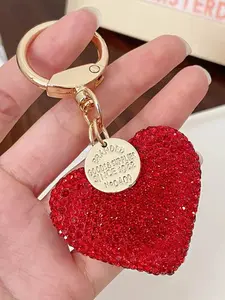 Cute Fashion Heart Keychain for Women, Bling Bling Keychains, Sparkling Rhinestone Heart Keyring Backpack Pendant, Beautiful Girl Couple Car Key Ring Gift