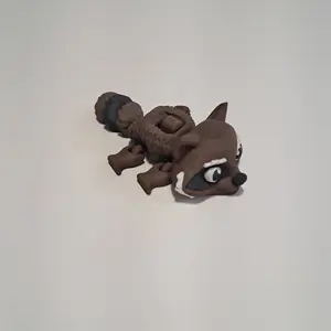 Adjustable Posable Joints Eco-Friendly Plastic Raccoon Statue (Trash Panda), Modern Home Decor, Shelf Decor for Shelf Display