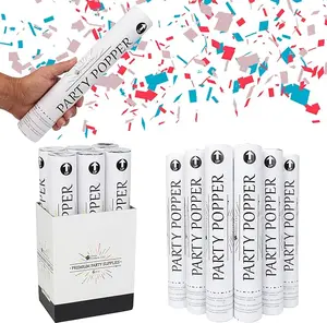 Clover Products Large Premium Red, White, & Blue Confetti Cannon, (6 Pack),  Paper Confetti Popper | Launches Confetti 20-25 Feet Burst Colorful
