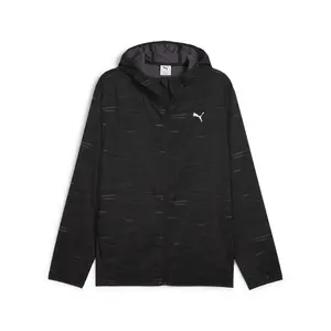 PUMA Mens Train All Day Essentials Graphic Woven Jacket Athletic Outerwear Casual - Black