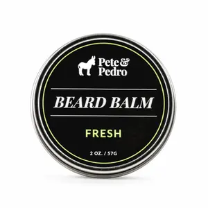 Fresh Beard Balm - 100% Natural & Organic Ingredients | Hydrates, Softens, & Conditions Beard, Mustache, & Skin | Mango Seed Butter, Beeswax, & Safflower Oil | Reduces Itch, Eliminates Frizz & Flakes | Mahogany & Teakwood Scent, 2 oz.
