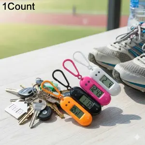 Digital Clock Keychain - Portable Oval Timekeeper Key Fob, Multi-Function Electronic Watch for Kids Time Management, Learning Timer, Accessory