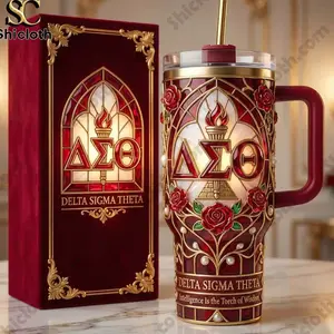 Delta Sigma Theta Intelligence is The Torch of Wisdom Yeti Tumbler With Handle
