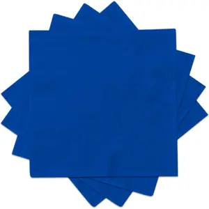 80PCS 3-ply Blue Disposable Paper Cocktail Dinner Napkins for Birthday Graduation Party Restaurant Bar Picnic