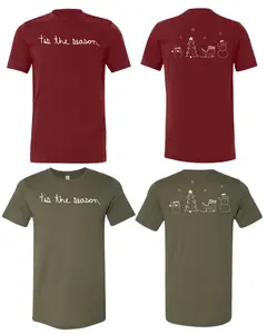 Christmas Tis The Season Short Sleeve Shirts Drawn By Uncle Andy - Two Sided - Cotton - Unisex