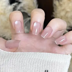Short Fake Nail Tips with Nail File & Tape, Removable Nail Art Artificial Full Cover, Women Girls DIY Manicure, Full Coverage, Nail Art Accessories