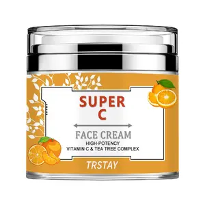 Trstay Super C Complex Cream, High-Concentration Vitamin C, Hyaluronic Acid, Vitamin E, Brightens Skin, Evens Tone, Plumps, Antioxidant Protection