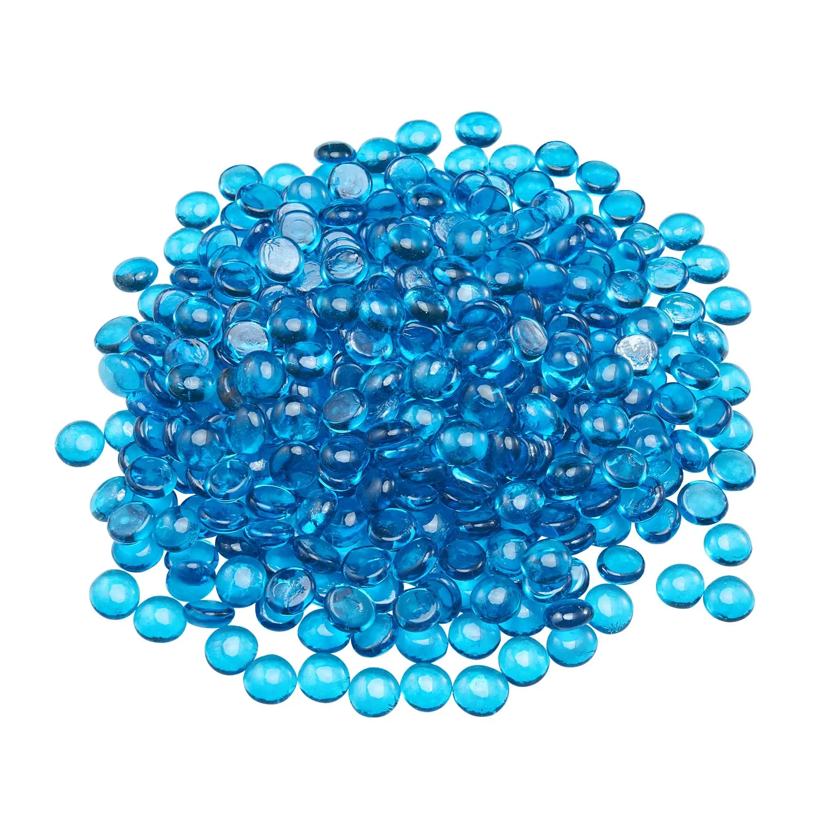 【SummerFinds】VEVOR Fire Glass, 10 lbs / 4.5 kg High-Temperature Resistant Fireplace Rocks, 3/4-Inch / 19.05 mm Reflective Firepit Glass Beads, High Luster Stone Landscaping for Fire Pit Table, Caribbean Blue
