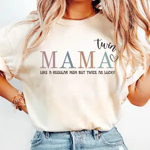 Comfort Colors* Twin mamaT-shirt, Mom of twins shirt, Mama shirt, future Mom of twins gift, pregnancy announcement Mom shirt, new Mom shirt