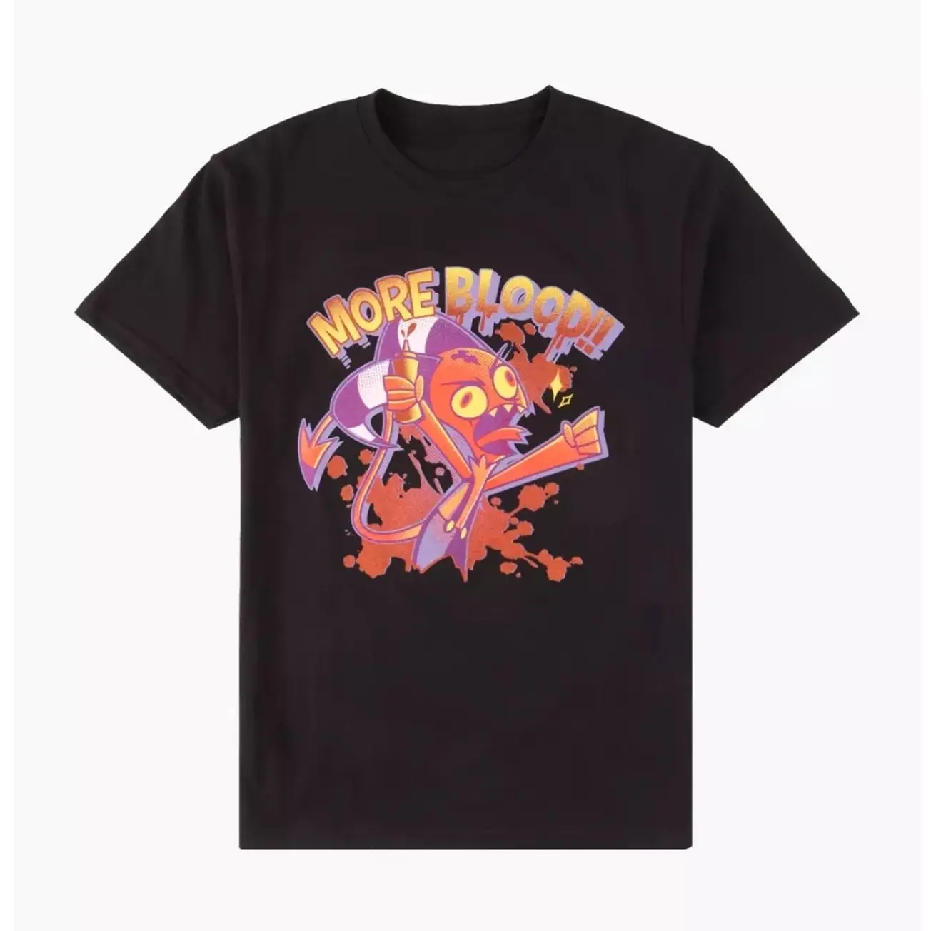Helluva Boss Blitz More Blood T-Shirt, Adult Animation Streetwear, Hellaverse Fan Gift, Unisex Retro Shirt