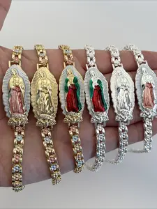 Virgin Mary Multi-color Flower Religious Chain Bracelet Suitable for Daily and Holiday Wear Christmas Gift Women's Jewelry