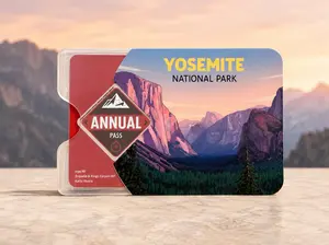 Yosemite National Park Pass Sleeve Mountain Landscape Sticker Clear Plastic Card Protector For Nature Lover Gift