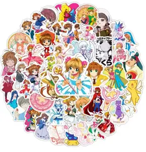 50Pcs Japanese Anime Cardcaptor Sakura Stickers Waterproof Vinyl Kawaii Stickers for Kids Teens Adult Skateboard Computer Laptop
