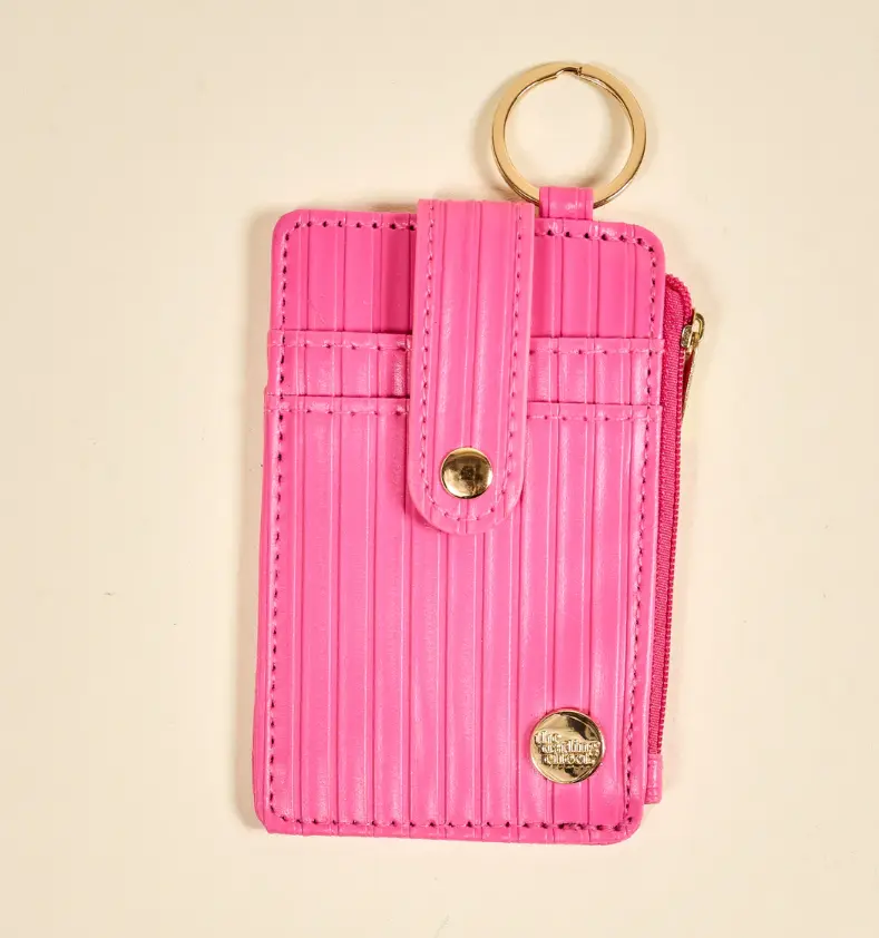 Ripple Ridge Keychain Wallet - Hot Pink