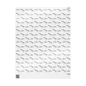 30" x 36" Matte Minimalist Christmas Script Wrapping Paper | Santa Sleigh & Reindeer | Black & White Holiday Gift Wrap Roll