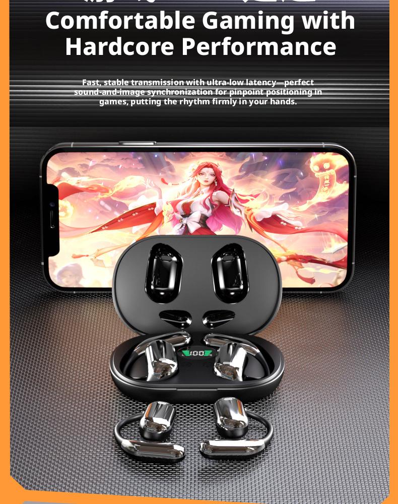 2026 Open Ear Bluetooth Headphones, LED Digital Display, DT5.0 Directional Sound, 13mm Dynamic Driver, 75H Playtime, Over-Ear Wireless Earbuds for Sports/Running