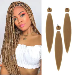 27# blond Pre Stretched Braiding Hair 26 Inch 3 Packs Professional Braiding Hair Extensions Synthetic Crochet Twist Braids