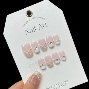 T37 [French Wedding] Gentle French wedding minimalist style medium-length wearable nail art manicure nail  art  supplies cat  eye  heart  magnets