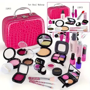 Princess Makeup Toy Set, Non-Toxic Realistic Lipstick & Eyeshadow, Princess Handbag, Birthday Party Gift, Fake Makeup Accessories, Kids Vanity