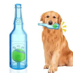 Water Bottle Dog Toy for Aggressive Chewers, Cute Squeaky Indestructible Water Bottle Dogs Chew Toys for Medium/Small Dogs Interactive Dog Toys to Exercise and Accompany (Blue)