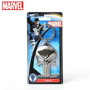 1pc Marvel Officially Licensed Punisher Pewter Keyring Metal Keychain for Family and Friends cute Anniversaries Valentine's Birthday Christmas Day Gifts