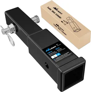 Nilight Trailer Hitch Extender 7 inch Extension Length Fits for 2 inch Receiver Tube with 5/8 inch Stainless Steel Bolt Flange Nut and Clip 3,500 lbs GTW Matte Black dealsforyoudays