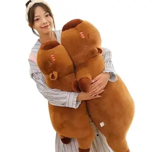 Cute Capybara Plush Pillow Soft Stuffed Animal Long Sleep Cushion Sofa Bed Nap Toy