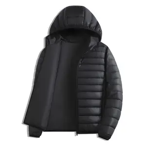 Men's Long Sleeve Coat Outdoor  Hooded Retro Versatile Men's Top  Autumn classic ski trendy varsity warm short fashion design solid color zipper heating  jacket plain pocket zip casual fleece-lined men Black winter outfits winter outfits men parka