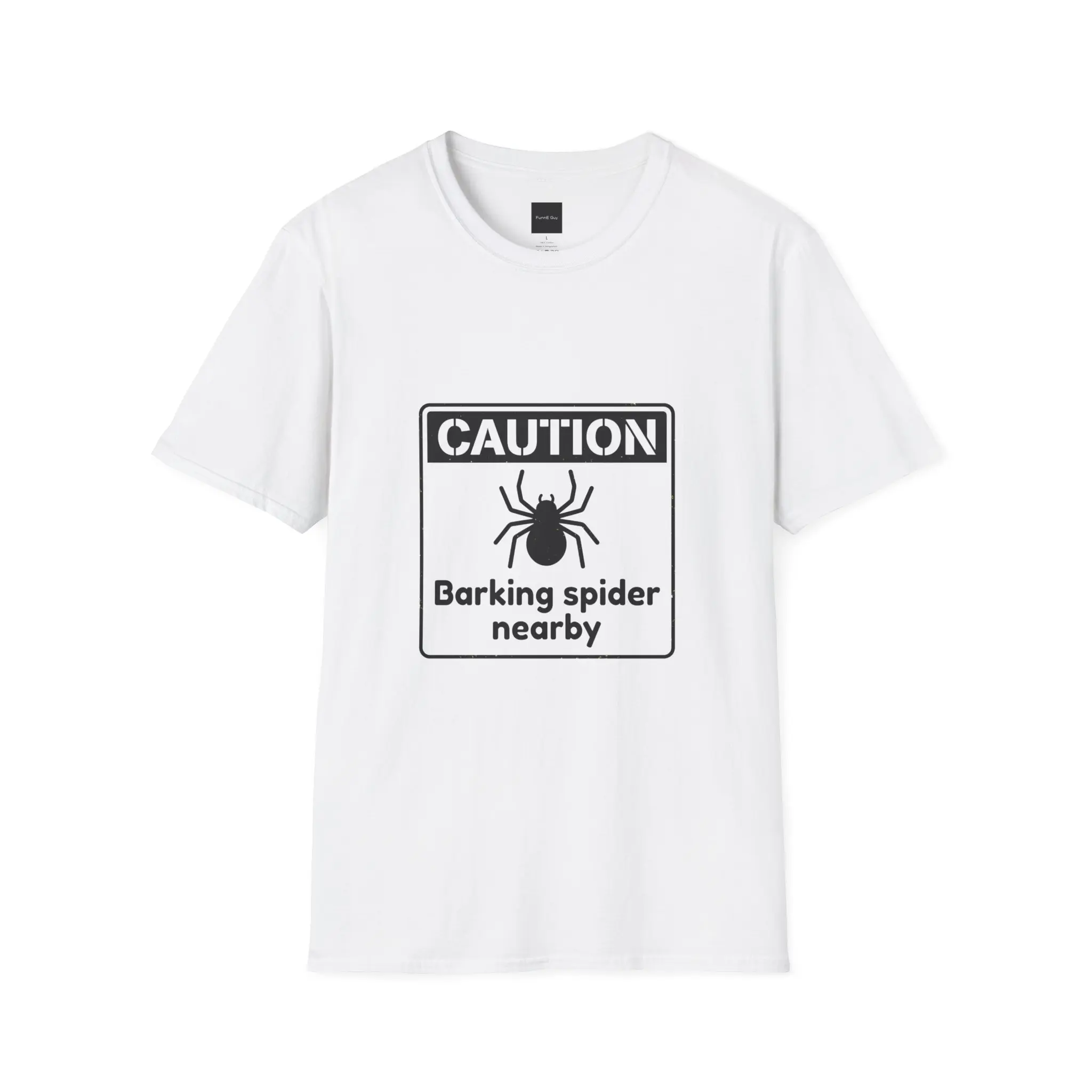 Caution Barking Spider Nearby T-Shirt | Funny Spider Sign Tee