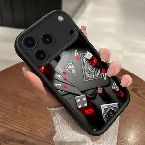 Dark Poker Pattern Tpu Phone Case, Suitable for Iphone 17, 16, 15, 14 Pro Max 13, 12, 11 Air Xr Xs Plus E, Shockproof and Drop Resistant, Sturdy and Durable Silicone Protective Case, Smartphone Protective Case