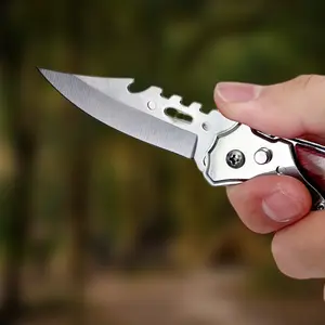 Mini Folding Knives Fish fillet processing knife, Multi-Purpose Pocket Knives with Belt Clip, Stainless Steel Utility Box Cutter, Meat Cleaver, Fruit Cleaver, Push Button EDC Mini Knife for Home Kitchen Outdoor Camping Use