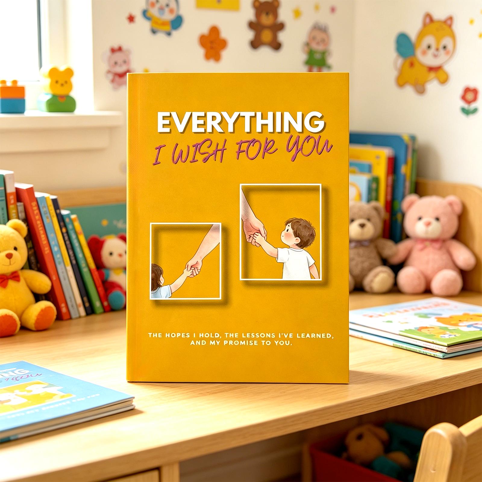 "Everything I Wish For You" - Personalized Keepsake Journal for Child, Grandchild, Niece & Nephew | Guided Memory Book Gift from Family