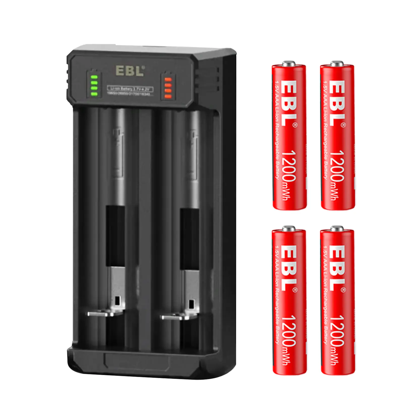 2-Bay Li-ion Battery Charger for AA/AAA + 4 AAA