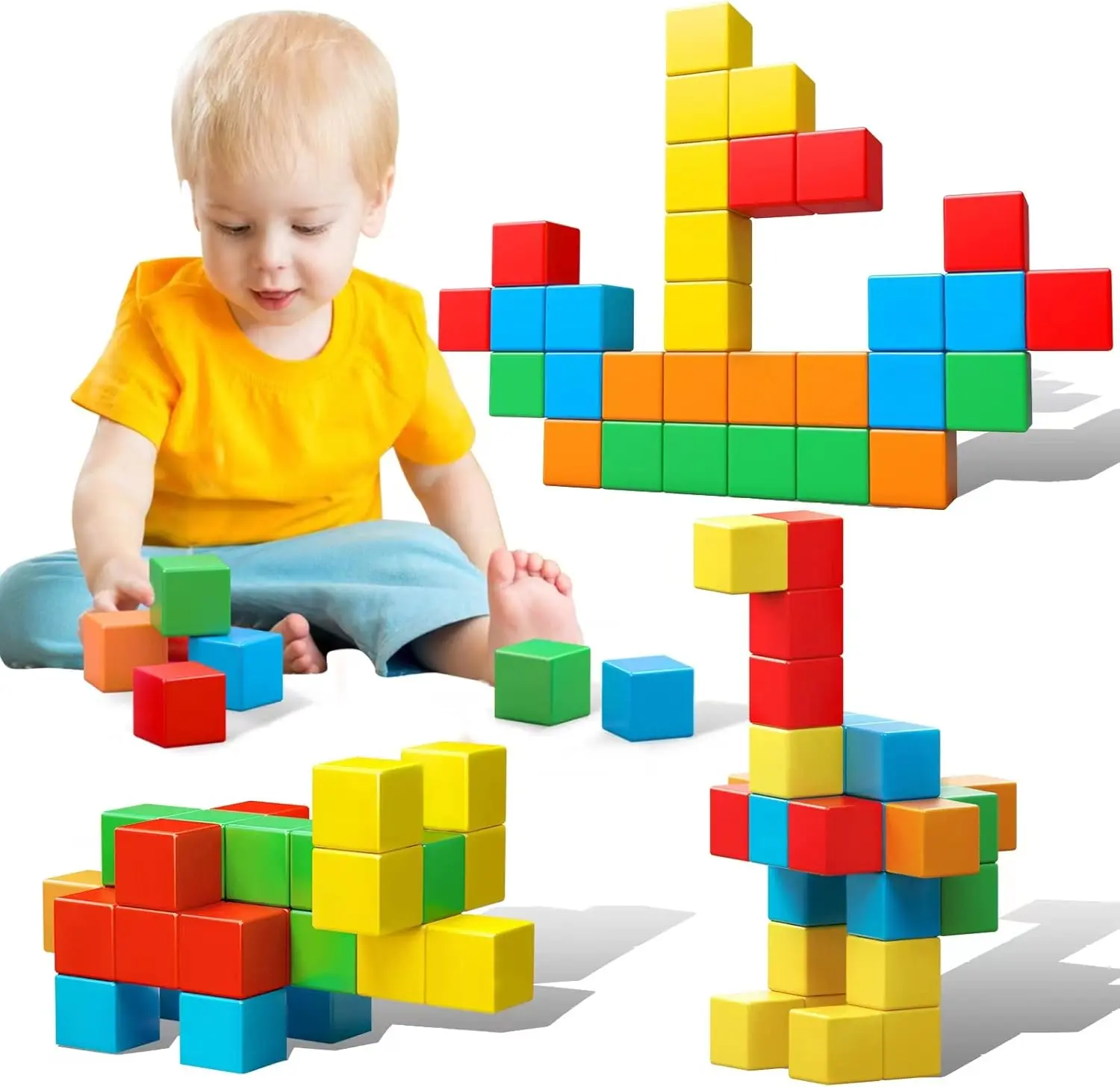 Magnetic Building Blocks, 35 PCS Large Magnetic Cubes for Toddlers Boy Girls Sensory Montessori Toys Educational Construction STEAM Toy for Birthday(1.21 Inch) ai  plush  toy