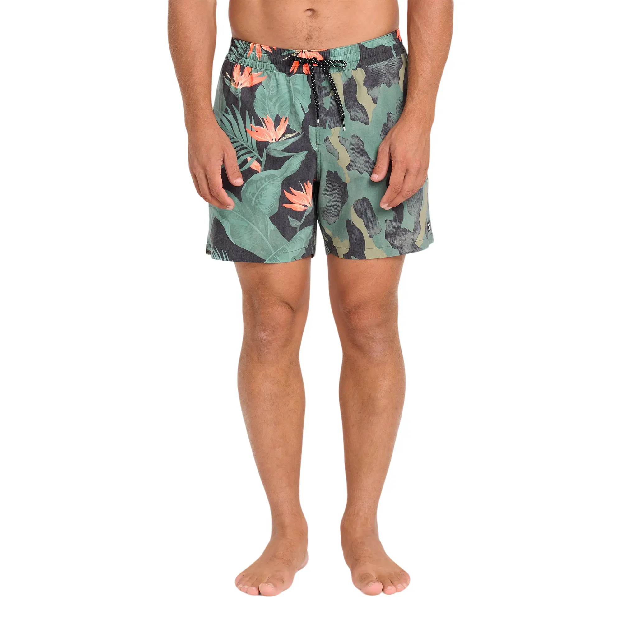 BILLABONG Good Times Layback 16" Swim Trunks, Men’s Quick-Dry Elastic Waist Swimsuit Bottoms, Regular Fit Swim Shorts for Beach, Pier & Summer Vacation