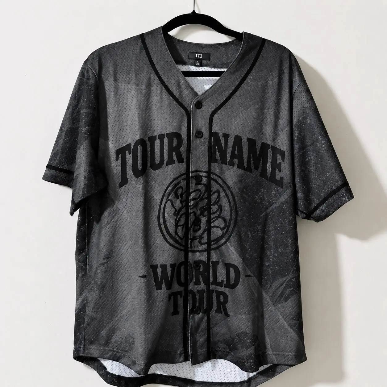 Unisex Concert Mesh Baseball Jersey, Custom Tour Name Button Up Fan Shirt