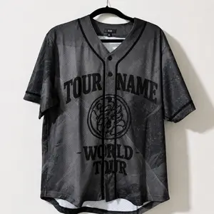 Unisex Concert Mesh Baseball Jersey, Custom Tour Name Button Up Fan Shirt