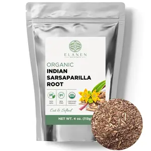 Indian Sarsaparilla Root, USDA Certified Organic, Cut & Sifted