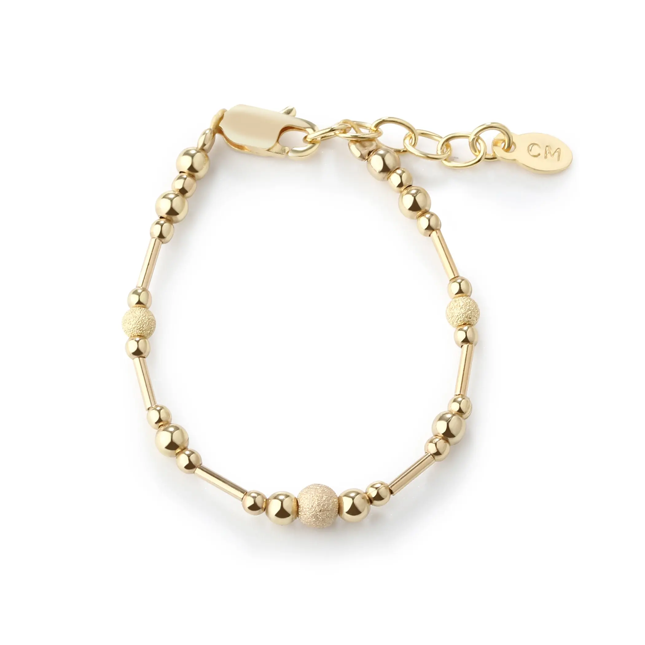 Girls Stardust Bead Bracelet in 14k Gold-Plated Sterling Silver