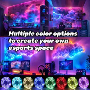 K-16 Feet DIY Cloud Light - Vibrant 3D Thundercloud LED Lighting with Color-Changing Atmosphere - Perfect for Gaming Rooms, Garages, Clubs, and Parties- 35