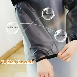 2 pairs transparent, long waterproof sleeves, Durable cleaning gloves, oil and stain resistant, durable for men and women. Suitable for hairdressing, kitchen cleaning, food service, etc.