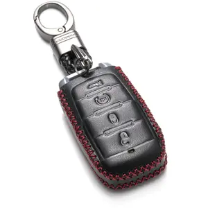 VITODECO 4-Button Leather Smart Key Fob Case Cover Compatible for RAM 1500, RAM 2500, RAM 3500 2019 - 2025