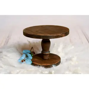 Rustic Cake Stand - 7in Tall - Brown