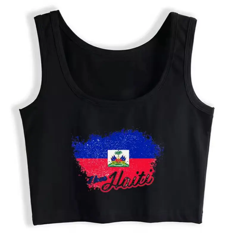 Women Haitian Flag Shirt Tops Womenswear