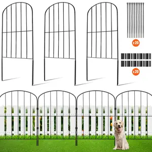 VEVOR Garden Fence,  24in(H) x11ft(L) Animal Barrier Fence, Underground Decorative Garden Fencing with 2 Inch Spike Spacing, Metal Dog Fence for the Yard and Outdoor Patio, 10 Pack